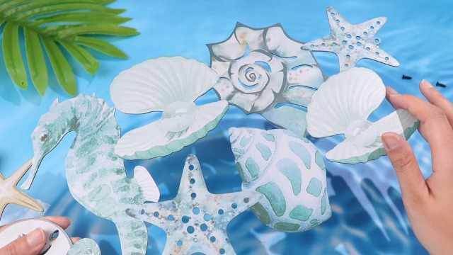 Pinkunn Decorazione Da Parete In Metallo Con Conchiglie Marine, Tema Nautico, Dimensioni 40x21 Cm, Per Bagno E Soggiorno