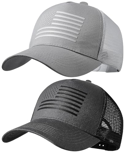 spxkd American Flag Trucker Hat，USA Hat for Men Women Snapback Baseball Cap Adjustable Breathable...