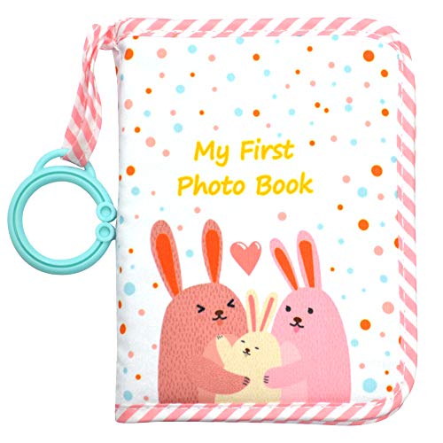 Baby's My First Family Album,Soft Cloth Photo Book,Baby Cloth Album (Pink)