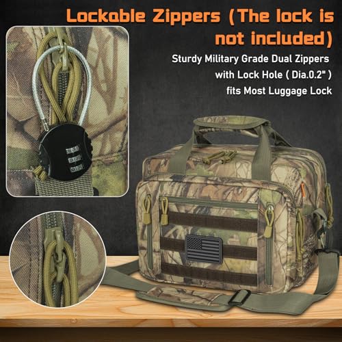 Image of Pistol Case, Gun Range Bags For 2 Pistols 6 Magazines Carrying Shooting Bag with Lockable Zipper for Shooting Range Outdoor Hunting
