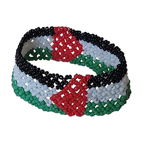 Unisex Palestine Ajustable Handmade Beaded Flag Fashion Bracelet Cover
