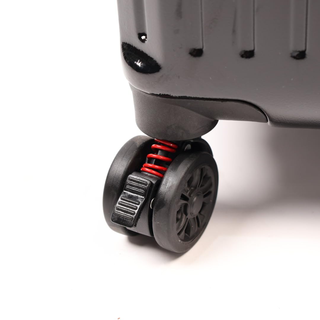 Valigia grande da 76,2 cm, guscio rigido in ABS nero, 5 ruote girevoli 360, serrature TSA, protezioni angolari in alluminio