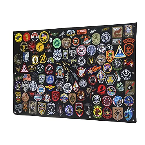 Tactical Patch Display Military Patch Holder Panel Foldable Patch Holder Panel for Military Army (Black(42.5x27.5inch/108x70cm))