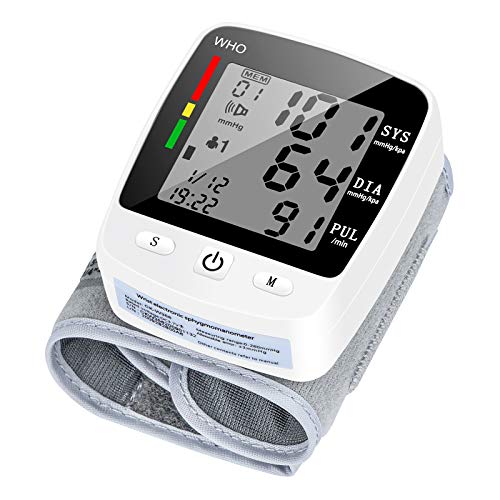 Wrist Blood Pressure Monitor, OMKER Blood Pressure Cuff with USB Charging,Automatic Digital BP Machine, Automatic Digital BP Machine,Voice Broadcast, Large Display Screen