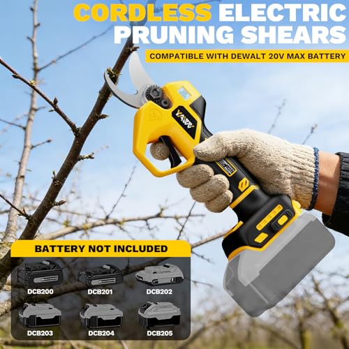Image of Brushless Electric Pruning Shears for DeWalt Battery, Portable Cordless Pruning Shears with LCD Display&SK5 Blades, Adjustable Cutting Diameter 0.8-1.2 Inch for Gardening Tree Pruning(NO Battery)