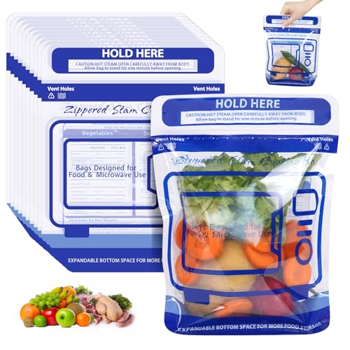 20 Pcs Microwave Steam Cooking Bags for Vegetables Microwave Steamer Bag with...