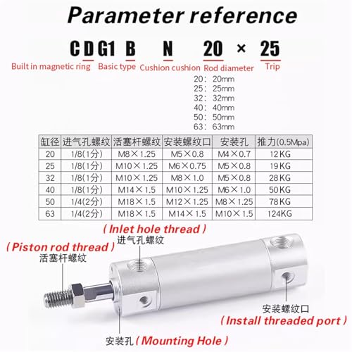 Vérin de traction CDG1BN40 mécanique haute précision moulage - 4