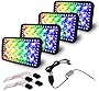 ROLINGER 4PCS 4X6 LED Headlight Assemblies Hi/Lo Sealed Beam with RGB Halo Function Rectangular H4651 H4652 H4656 H6545 Headlamp for Peterbilt Kenworth Freightliner
