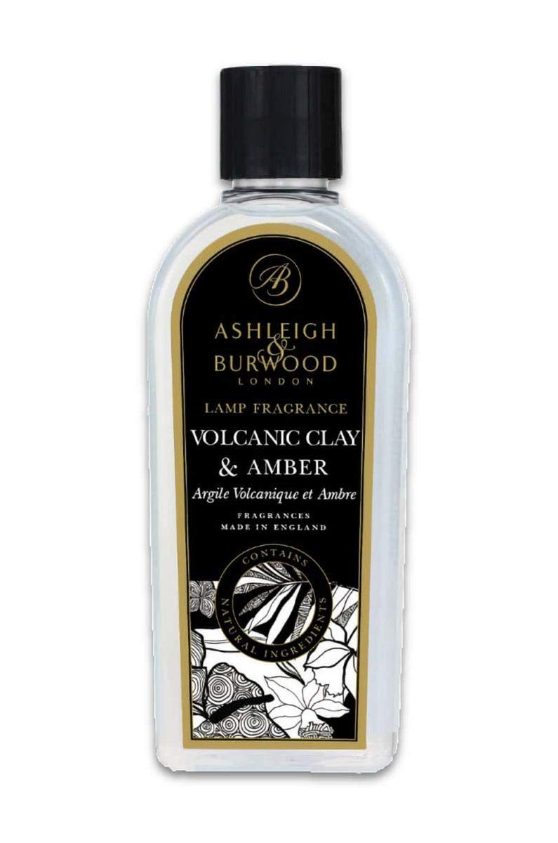 ASHLEIGH & BURWOOD - Lamp Fragrance 500ml - Volcanic Clay & Amber - Actively Purifies, Cleanses, and Perfumes Home - Natural Ingredients - Light, Floral, Spicy, Wooden Scent - 20 Hours Burn Time