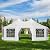 EROMMY 26x19ft Decagonal Party Tent, White Outdoor Wedding Canopy with 8 Removable Sidewalls, Church Windows & 2 Zipper Doors, Heavy Duty Pavilion Shelter for Events