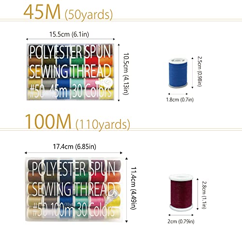 LEONIS 30 colori di filo poliestere per cucire Set...