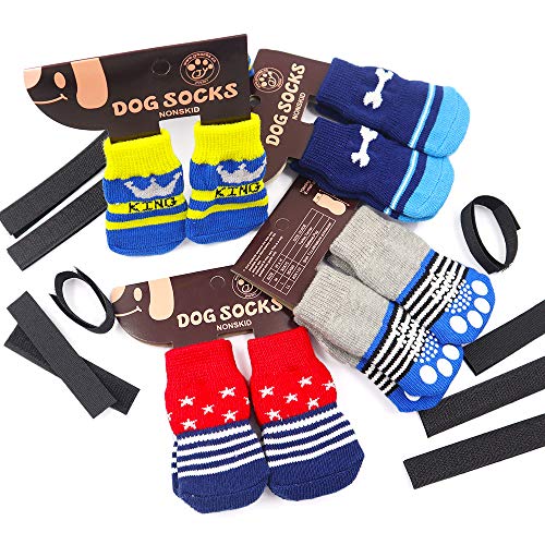 N//A 4 paia di calzini antiscivolo per cani con