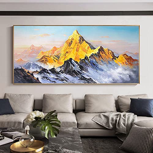 Toile Jinshan feuille d'or pour décorer un salon zen et apporter la fortune dans la maison