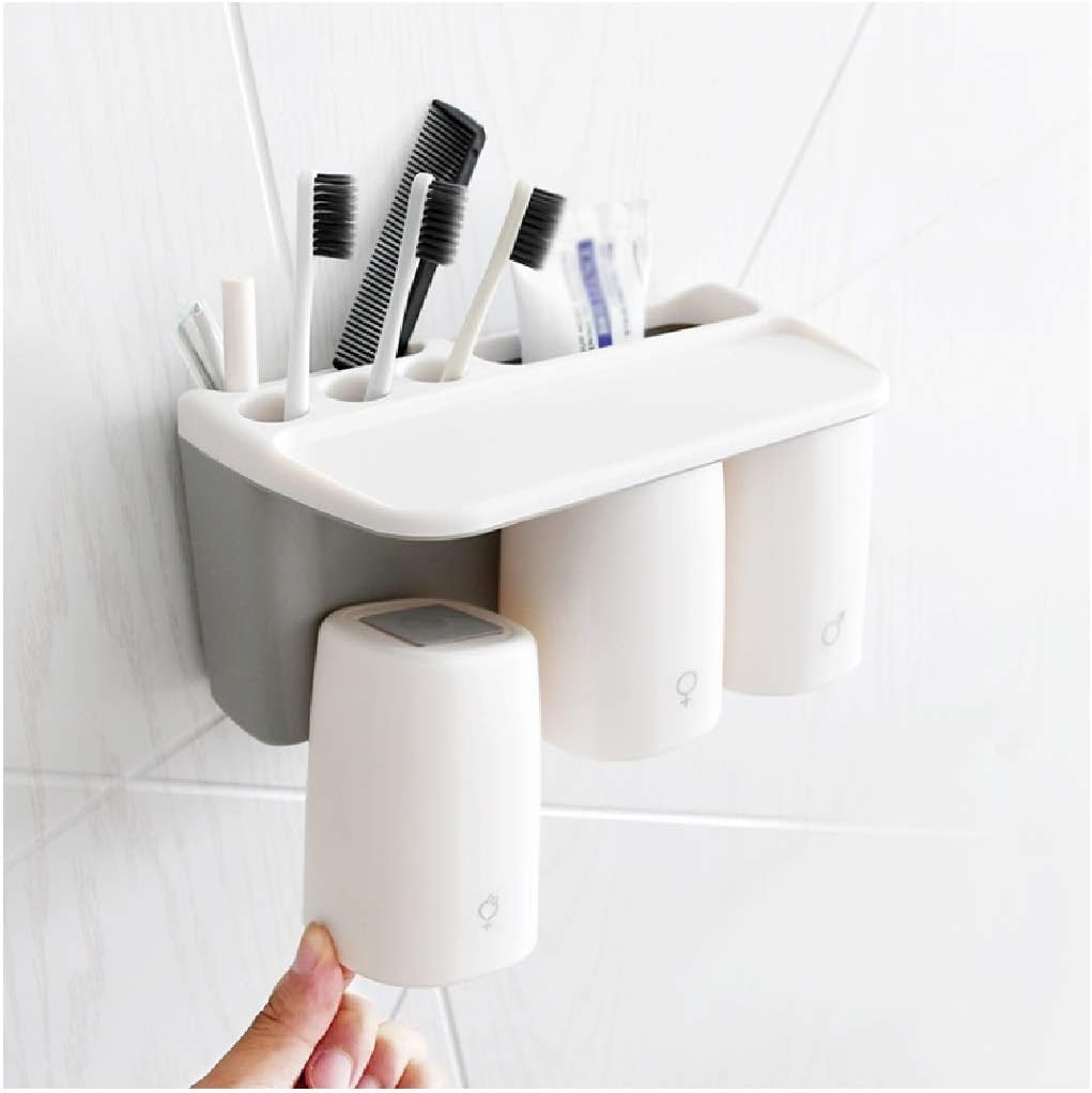 Creative Brushing Cup Holder-Place Household Suction Wall Toothbrush Holder Set Hanging Shelf(Black-JoJo's Bizarre Adventure1)