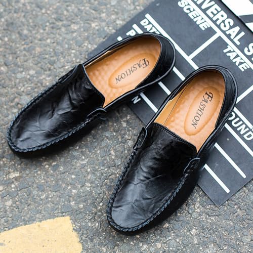 Men's Premium Genuine Leather Casual Slip on Loafers Breathable Driving Shoes Fashion Slipper2