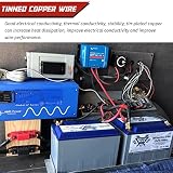 Zestaw 2 kabli do akumulatora z czystej miedzi o grubości 2 AWG czerwony + czarny, do falownika solarnego, kampera, samochodu, łodzi, samochodu, morskiego, motocykla z końcówkami 0,9 cm (2 szt., 2