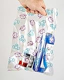 100 Pcs Pet Themed Print Bags — Cartoon Dog & Cat Faces, MSP1007 9X9 Clear Plastic Scatter Veterinary Treat Bags for Cat & Dog — Goodie Storage Bag w/Handles for Parties — Teal & Pink (9 x 9)