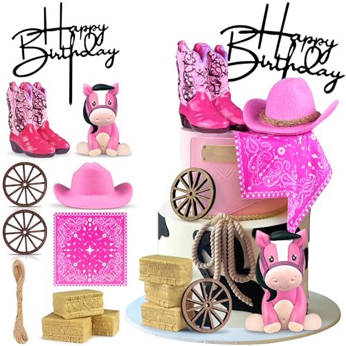 La Mejor Lista de Vaqueros para Niña comprados en linea. 48 Decoraciones de pastel de vaquera, sombrero y botas para tartas, vaquera, vaquera, cumpleaños, baby shower para fiesta temática occidental
