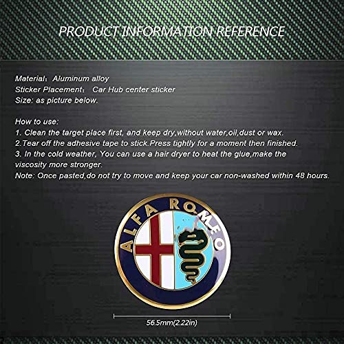 4 STKS Auto Hub Center Caps voor Alfa Romeo Stelvio 147 159 Giulietta Mito Giulia 56.5mm, waterdichte Stofdichte Wiel… - Image 3