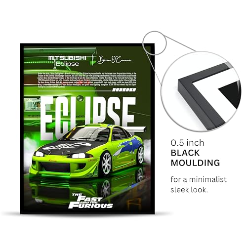 Image of Posternet MITSUBISHI Eclipse Wall Poster Frames | 12x18 inch | Fast and Furious Themed JDM Cars | Hanging Wall Artwork Frames for Living Room, Bedroom, Office and Etc