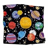 Xuwenz Planets Hair Scarf Starry Sky Outer Space Soft Comfortable Lightweight Head Scarf for Women Girls