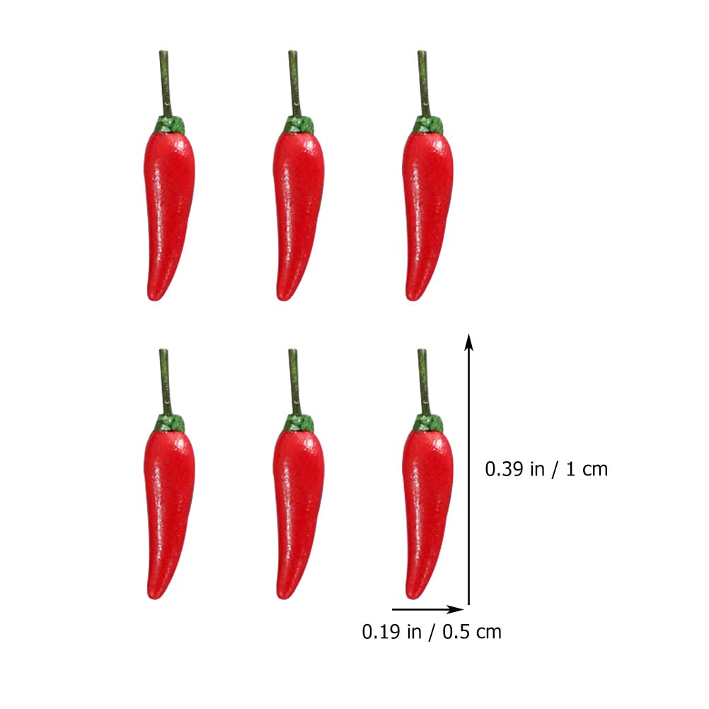 LUOZZY 20 Pcs Artificial Little Chili Simulation Mini Pepper Fake Vegetable for Dollhouse Home Kitchen Decoration - Red + Green