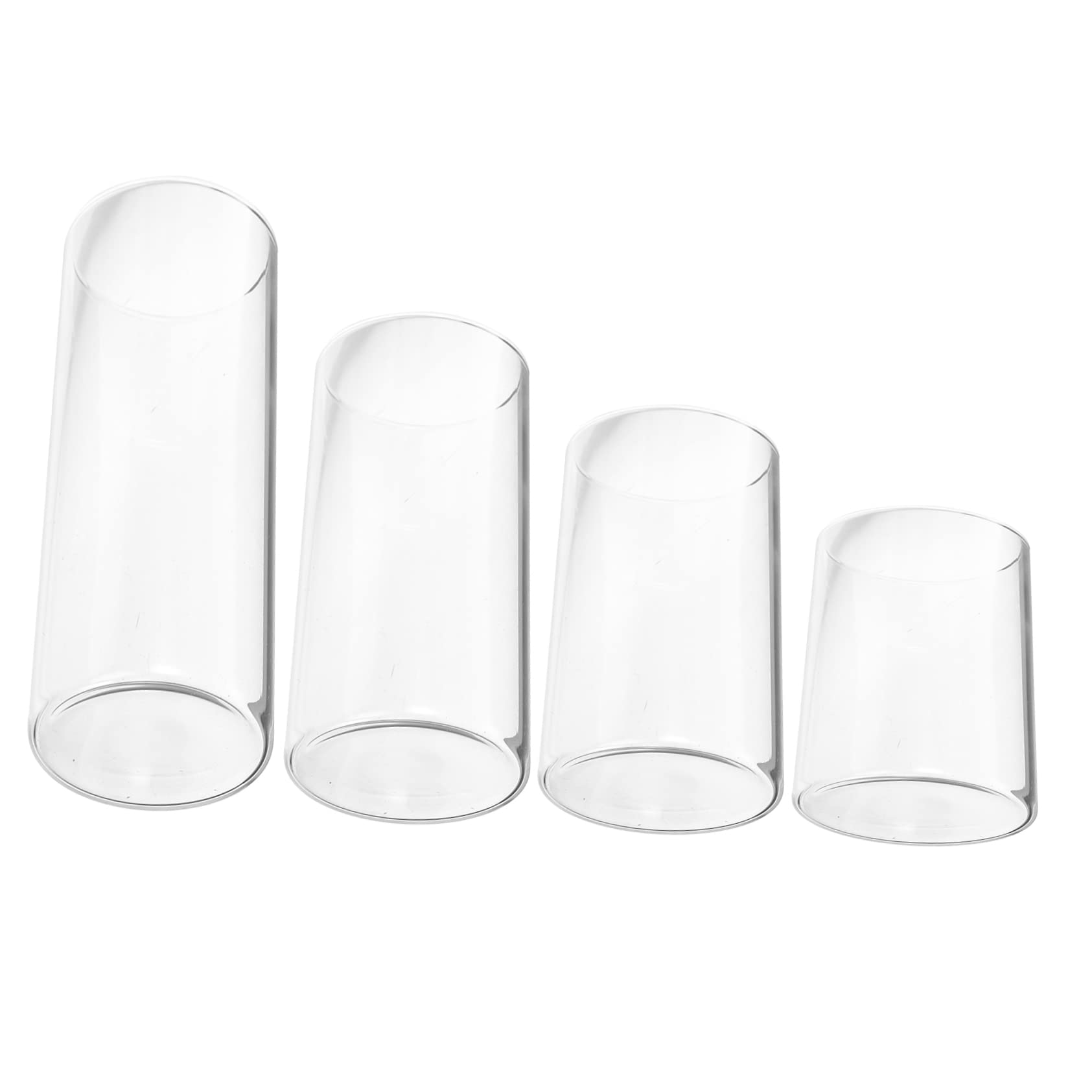 Ciieeo 4Pcs Glass Candle Holders Windproof Cylinder Shade for Pillar Candles Decor for Weddings Parties and Everyday Use and Design