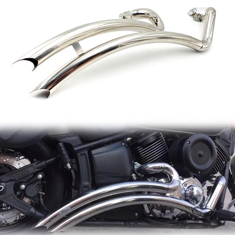 Silenciador extraíble en tubo de escape escalonado para mitigar ruido en Yamaha V Star 1100