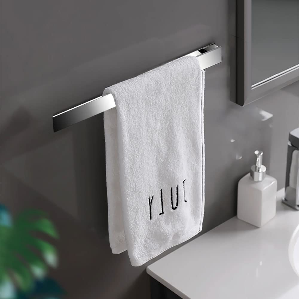 Portasciugamani Adesivo In Acciaio Inox 39 Cm – Montaggio Senza Fori, Per Bagno E Cucina, Con 2 Adesivi Di Ricambio