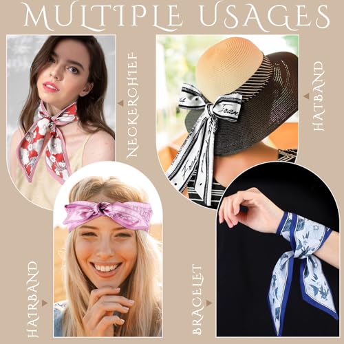 48 Pcs Bulk Purse Scarf Headband for Women Hair Purse Scarf Handbag Ribbon for Women Headband Neck Decorative Fashion Gifts4