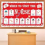 party greeting School Nurse Theme Bulletin Board Set Nurse Classroom Decoration Nursing Paper Cutouts Health Bulletin Board Boarder for Office Wall Art Hospital Medical Healthcare Nurses Day Supplies