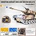 Supdex RC Tank, 1:18 Russian T-90 Metal Tracks Remote Control Model Tank Toys, 2.4Ghz Army Toys with Smoke, Sound and Light, RC Military Vehicle That Shoots BBS and Water Bullets for Adults and Kids