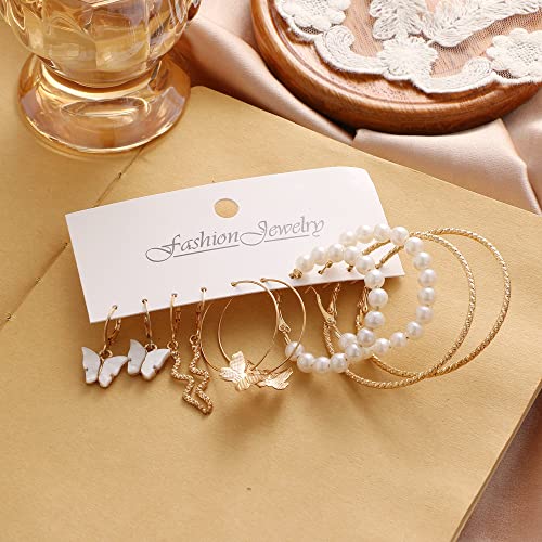 Plated Combo Of 5 Hoop Earrings For And