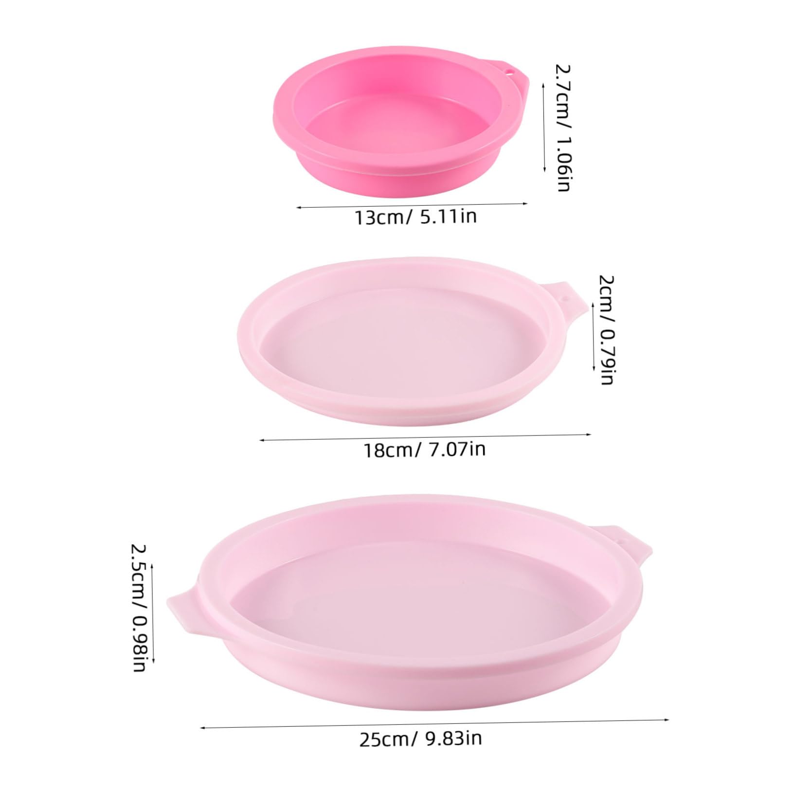 Ciieeo Elegant Round Shape Cake Baking 3-piece Silicone Cake Set Non-stick Easy to Clean for Diy Desserts
