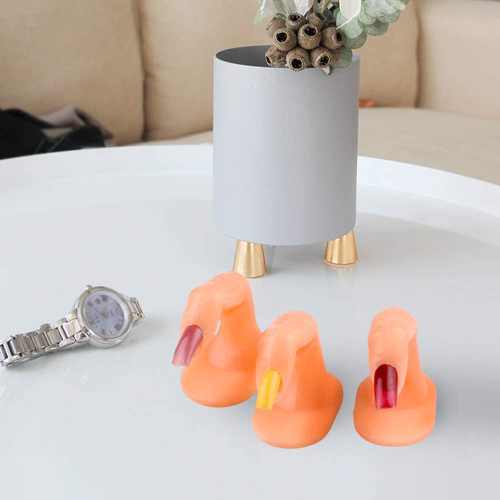 D.B.Z. ® Practice Finger Nail Art Practice Finger Plastic Fake Fingers with Nails for Hand Nail Art Training Display Decoration Tool For Professionals and Beginners (With Nails) (2 Pcs set) 4