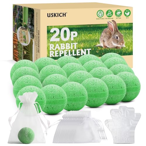 Rabbit Repellent Outdoor,20 Pack Natural Peppermint Oil Rabbit Repellent Pet Safe,Powerful Rabbit...