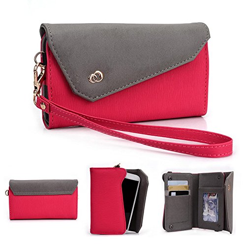 Kroo Lien série universel avec bracelet femmes de style Tri-Fold Portefeuille bandoulière Convertible Mobile pour Motorola Moto G
