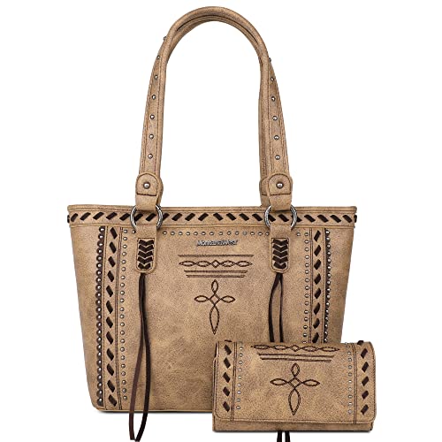 Image of Montana West Spiritual Collection Western Tote Bag for Women Vegan Leather Shoulder Handbag with Wallet