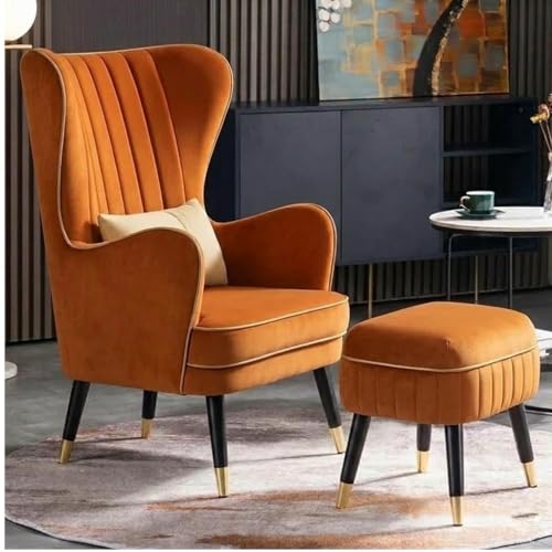 Image of Modern Chair Armchair Single Sofa Chair for Small Apartments, for Living Room or Bedroom Chair (Set of 2 Chairs) (Orange)