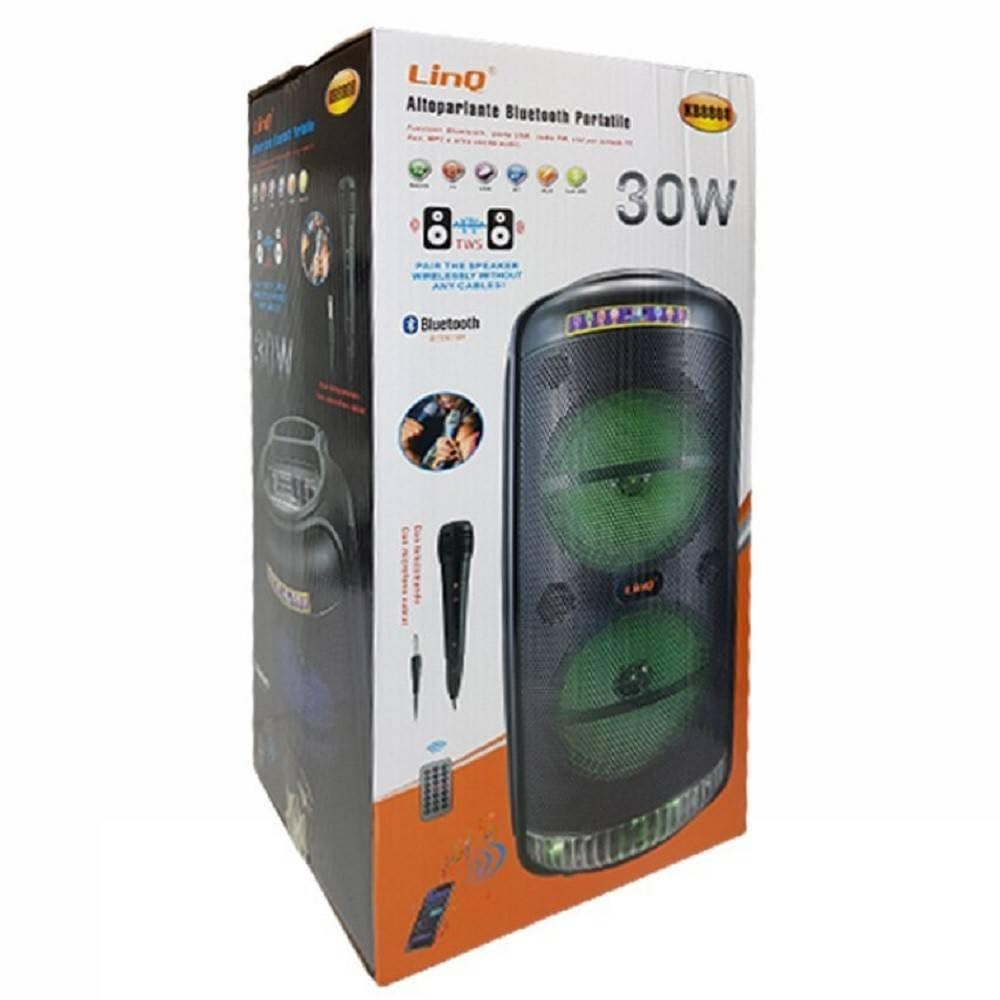 Trade Shop - Altoparlante Speaker Cassa Bluetooth Portatile Kb8808 30w Microfono Telecomando
