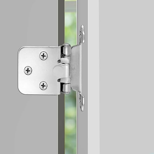 Miniatura 4 de Paquete de 50 bisagras para puerta de gabinete, bisagras superpuestas de cierre automático de 12 pulgada para marco de cara, cocina y baño con fácil