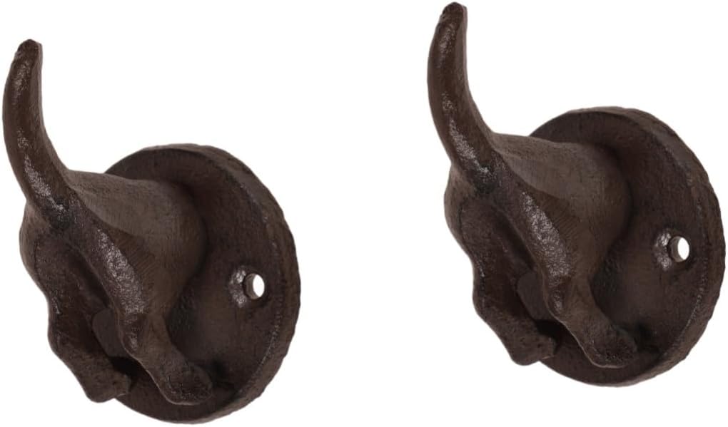 2pcs Funny Dog Butt Shaped Cast Iron Wall Hook Rustic Decorative Coat Hook for Hats Bags Keys Unique Home Organizer Vintage Appeal for Any Room Decor