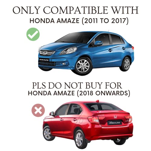 Image of Autofact Magnetic Car Sunshades Compatible with Honda Amaze Old (2011 to 2017) (Set of 4) - Easy Installation, UV Protection, Keeps Car Cool (Front 2 with Zippers, Rear 2 Without Zippers)