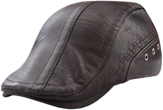 Unisex Vintage Artist's Hat Casual Versatile Beret PU Newsboy Cap
