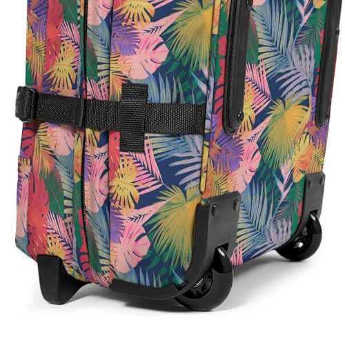 Image of EASTPAK Tranverz L - 121L Large Soft Sided Checked Luggage, Dual Compartments, TSA Lock, Compression Straps & Smooth Inline Wheels, Brize Retro Navy