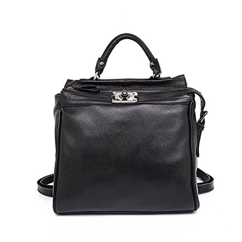 Sac à dos en cuir pour femme et sac d'épaule au style collège