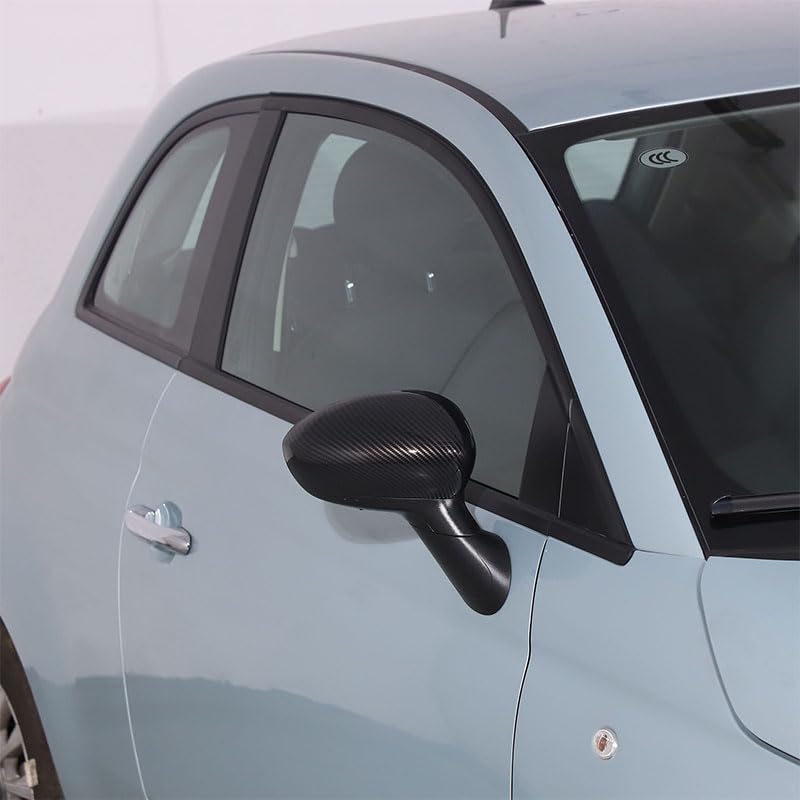 Couverture de rétroviseur en fibre de carbone pour Fiat 500 2016-2024, 2 pièces, coque de rétroviseur extérieur
