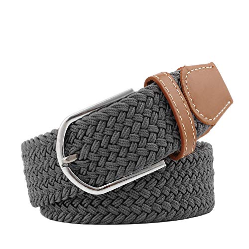 Stylish Mixed-Color Woven Stretch Belts with Braided Accents