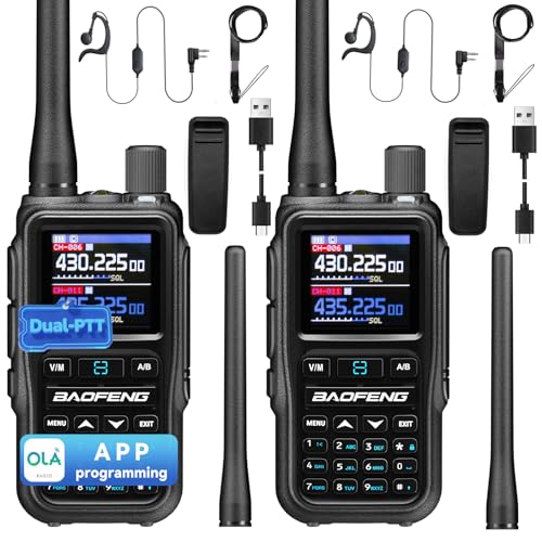 Image of BAOFENG UV5RMINI Two Way Radio NOAA Weather Radio Dual PTT 999CH Survival Radio APP Programming Copy Frequency Ham Radio
