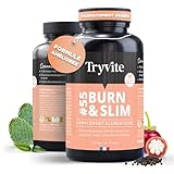 TRYVITE BURN&SLIM | Bruleur de Graisse Homme Femme | Coupe Faim Puissant et Efficace Minceur Perte de Poids Rapidement | 90 gélules
